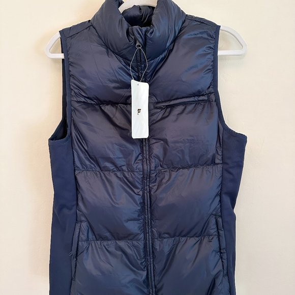 Fabletics Elliot Packable Women's Puffer Vest, Navy Blue, Size Large - Picture 1 of 7